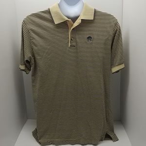 Dockers Khakiware men's short sleeve polo shirt large blue/yellow stripes